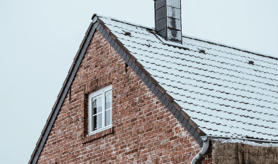 Roof covered with snow